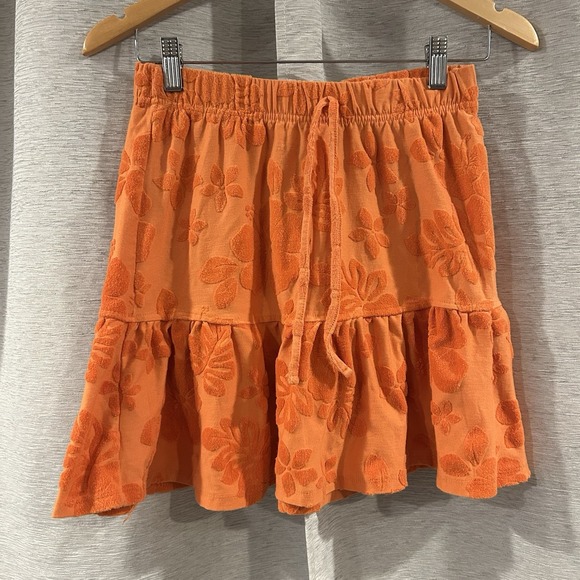 So Skirt Tropical Floral Mini Skirt Orange Size Medium Beachy - Picture 1 of 5